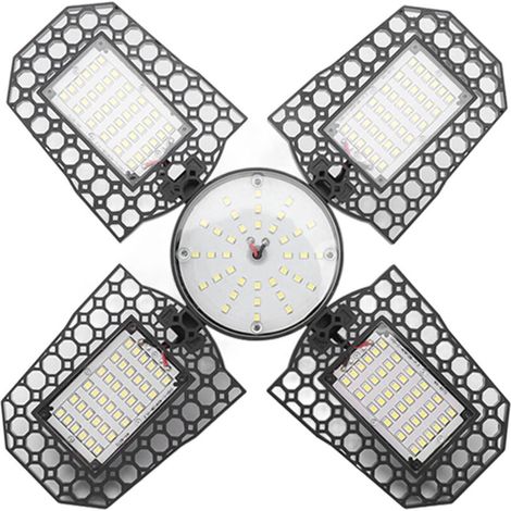 Luminaire LED pliable 4 feuilles 100W, haute luminosité, économe en énergie, pour garage et atelier, culot E27, 85‑265V (1/5)