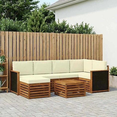 vidaXL Ecksofa Set mit Kissen 6 pcs Natur und Creme (1/5)
