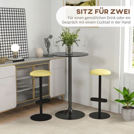 Table haute debout pour 2 personnes, 60 x 60 x 102 cm, Noir (1/5)