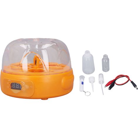 15W Couveuse Numérique 6 Œufs, Mini Automatique avec Retourneur d'Œufs pour Incubation Poulet Canard Caille, 100-240V Jaune Prise UE (1/5)