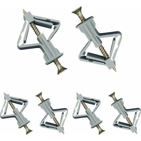 60 Pièces Chevilles pour Plaque de Plâtre,GU.B/bon Chevilles avec Vis pour Plaques de Plâtre, Fixations Murales en Plâtre, Fixations Murales Creuses, pour Installation Murale en Plaque de Pl (1/4)