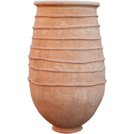 Vase ethnique en polyrésine bois et blanc H21 cm AKIRA (1/5)