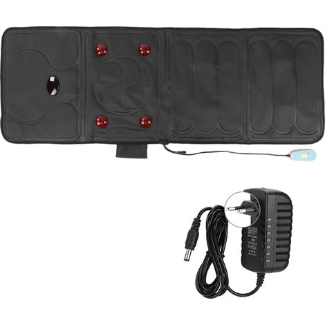 Tapis de massage multifonctionnel pour tout le corps, matelas de massage électrique, matelas de thérapie magnétique à vibrations infrarouges intelligentes pour la maison, bleu marine, norme européenne (1/5)
