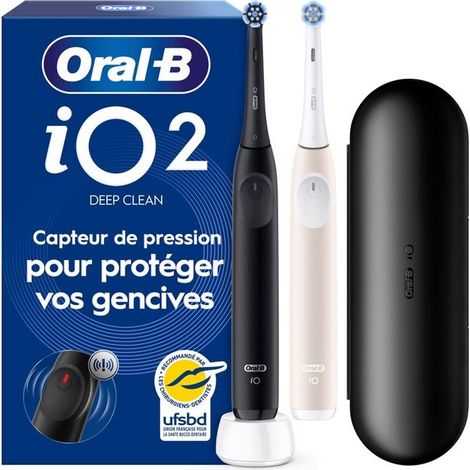 Cepillo de dientes eléctrico Oral B iO2 Series Duo Negro y Rosa (1/5)