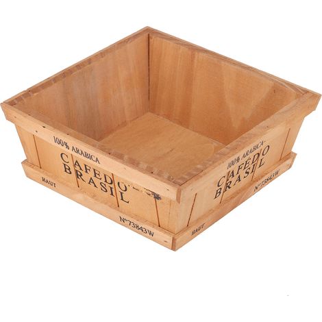 Grand pot de fleurs en bois pour plantes succulentes, cactus décoratif, bonsaï, jardinage. (1/4)