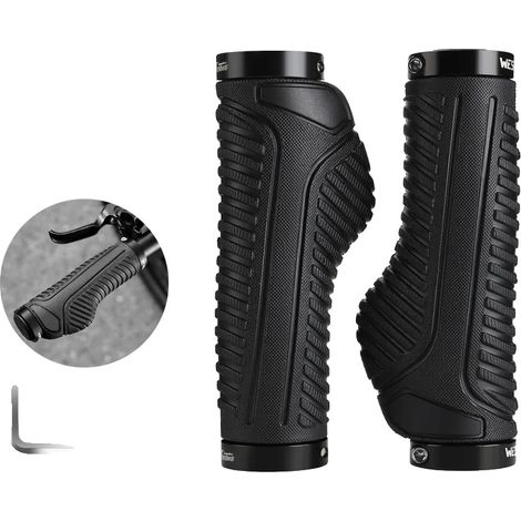Manopole per manubrio da bicicletta, design ergonomico, controllo migliorato, nere (1/2)