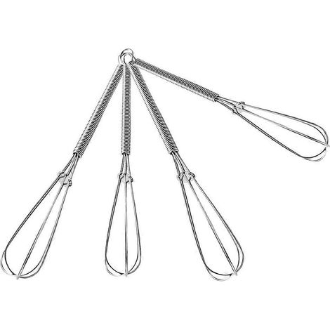 Ensemble de fouets à œufs en acier inoxydable pour la cuisine, ensemble de 4 fouets à œufs multifonctions (1/5)