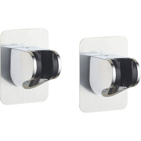 2pcs Shower Holder, Removable Self-Adhesive Wall Mounted Shower Bracket, Adjustable Angle, Waterproof, Heavy Duty, Wall Mounted, Suitable for Hotel Bathrooms