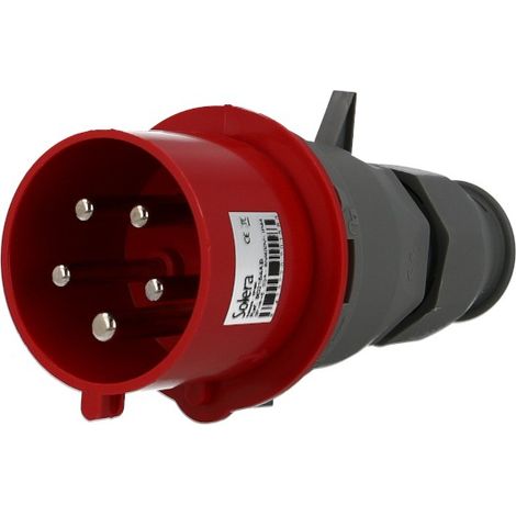 Solera – Prise mâle CEE triphasée 5 x 32A – Tension 400V – Indice de protection IP44 – Pour chantiers humides