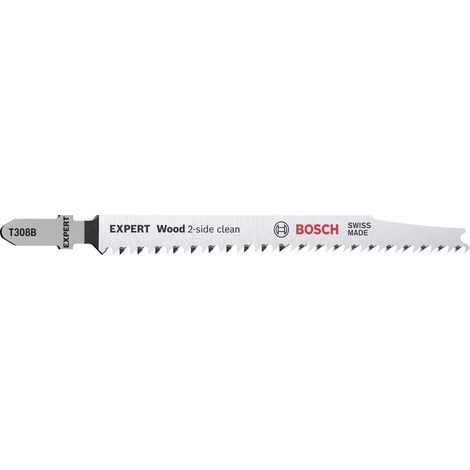 Bosch Accessories 2608900550 EXPERT ‘Wood 2-side clean’ T 308 B Stichsägeblatt, 3 Stück 3 St.