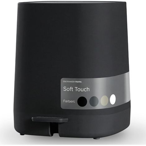 Poubelle de salle de bain, 5 l, avec couvercle à fermeture douce et seau intérieur, poubelle de salle de bain, toilettes, design élégant, noire (1/5)