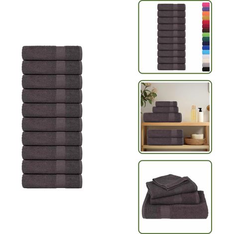vidaXL Handtücher 10 Stk. Anthrazit 50x100 cm 360 g/m² 100% Baumwolle (1/5)