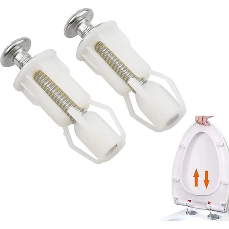 Viti per sedile WC, elementi di fissaggio per copriwater, viti bianche per connettori per fori ciechi, viti per cerniere del sedile WC, confezione da 10 (1/5)