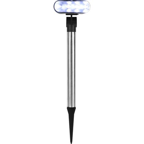 Projecteur Solaire Extérieur avec 3 LEDs – pour Jardin, Cour et Parc – Étanche, Rotatif et Économique (Kit de 2 Lampes avec 6 Accessoires)
