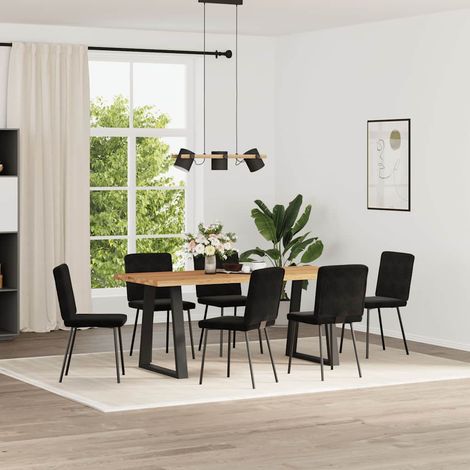 Maison Exclusive - Chaises à manger lot de 6 noir velours