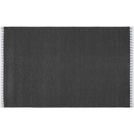 ALFOMBRA INTERIOR Y EXTERIOR NEGRA GENOVA 120X180 CM