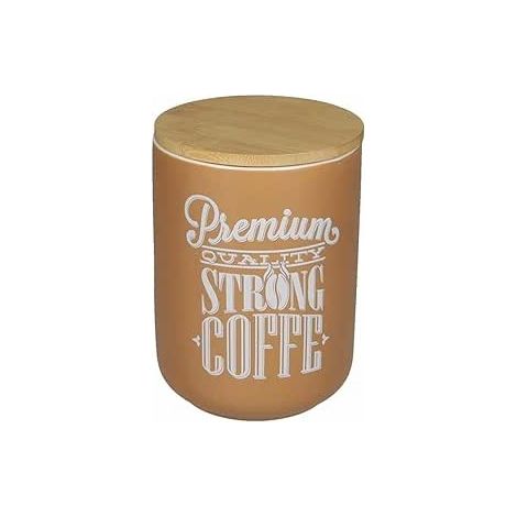 BRANDANI - BARATTOLO COFFEE NEW BONE CHINA BEIGE CON TAPPO IN BAMBU' ART. 53843