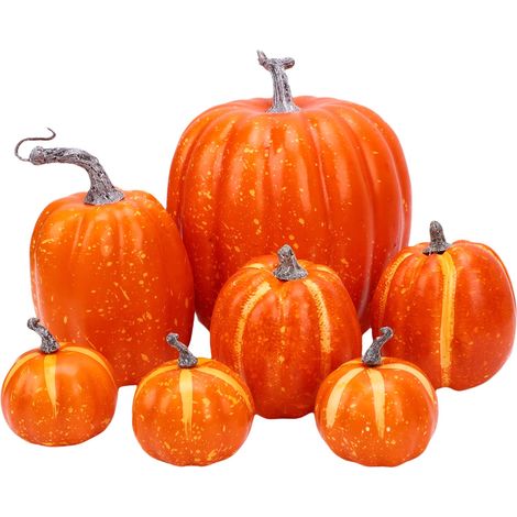 Set citrouilles mousse multifonction réutilisable – Récolte fausse déco intérieur extérieur orange, décoration (1/5)