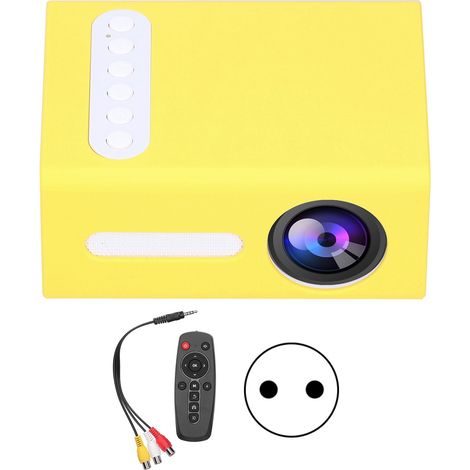 Projecteur LED Mini Portable pour Enfants, Vidéoprojecteur Home Cinéma T300, 100-240V (Jaune/Blanc, Prise UE) (1/5)