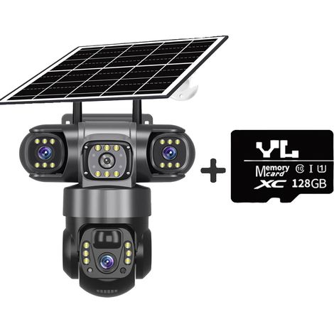 Caméra Solaire WiFi, Résolution 15MP, Capacité de Vision Nocturne, Caméra 4G Carte 128G (1/2)