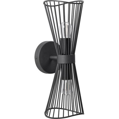 Lámpara de pared LED de metal sala de estar estilo moderno doble negro Parada