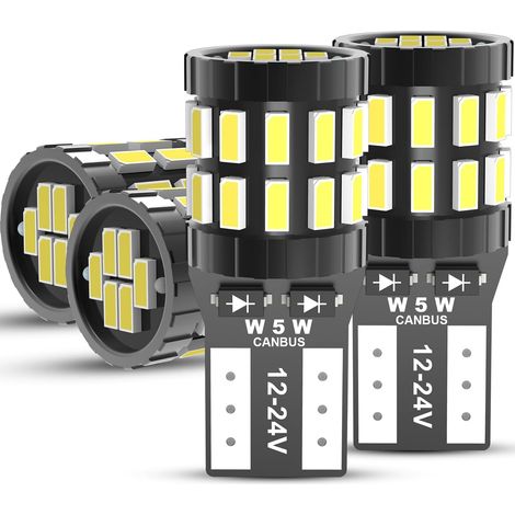 Canbus 12V/24V weiße Glühbirnen, keine Polarität, Keilform, Innenraumbeleuchtung, Kennzeichenbeleuchtung