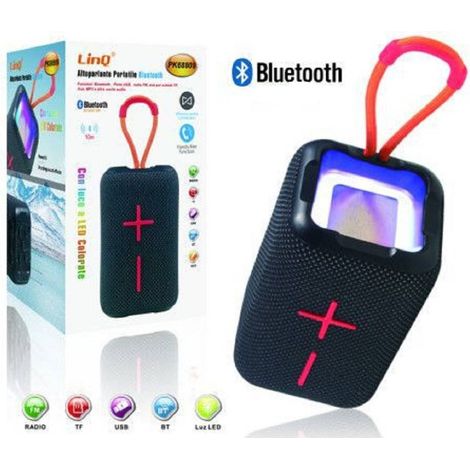 Linq - Cassa Altoparlante Bluetooth Portatile Pk-68809 Supporto Usb Fm Aux Mp3 Luce Led - (1/2)