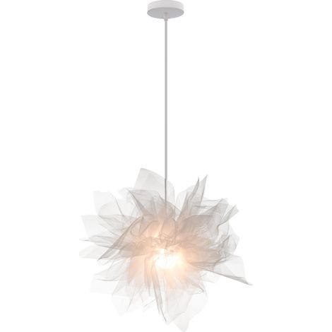 Moderne Pendelleuchte Feder, Weiß Deckenlampe E27 Fassung für Schlafzimmer, Flur, Wohnzimmer, Kinderzimmer Eingang - Ohne Leuchtmittel