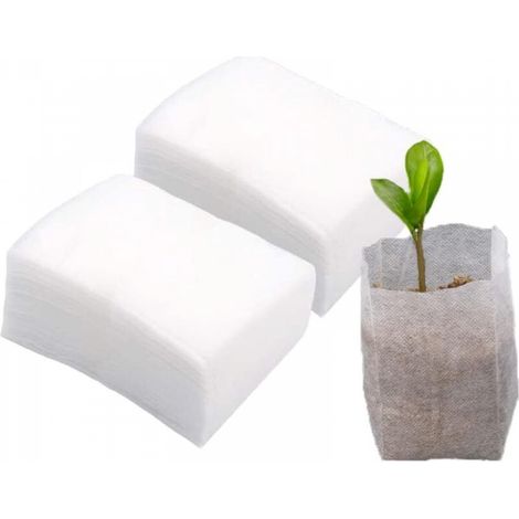 Sacs de plantation de pépinière, sacs de semis non tissés avec taux de levée de semis élevé, sacs de plantation de plantes, sacs de démarrage de graines, 100 pièces (1/4)