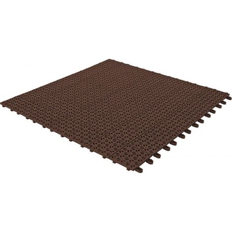 Set da 6 Piastrelle Flessibili in Plastica 55,5 x 55,5 cm da esterno, drenanti e autobloccanti Caffè