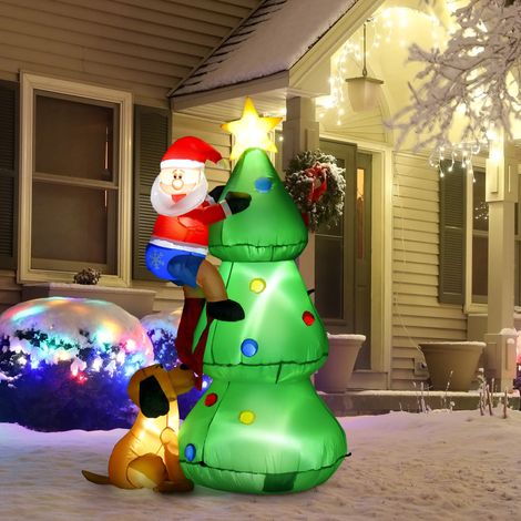 Albero di Natale gonfiabile, decorazione natalizia, 1,8 m, incluso soffiatore, 123 cm x 85 cm x 180 cm, Verde + Rosso (1/5)