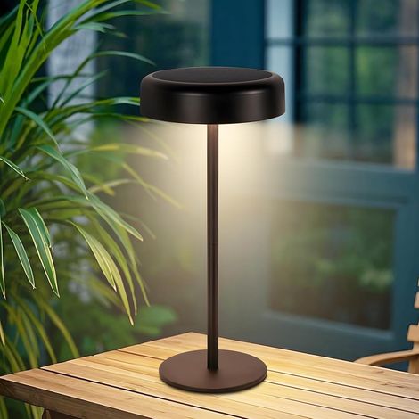 Lámpara solar de noche GBLY con batería - Lámpara LED inalámbrica de noche, recargable (3600 mAh), táctil y regulable, color negro, con batería USB, luces solares para sala de estar moderna (1/5)
