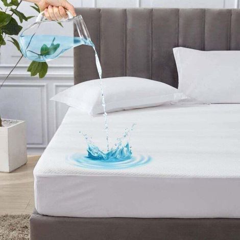 Protège Matelas Imperméable Alèse de lit imperméable Alèse Respirante Anti-Acarien et Hypo-Allergénique Anti-Bactérien Anti-Moisissures 160200+30cm (1/4)