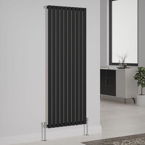 Designer Radiator Flat Panel Central Heating Rads Vertical Single 1800x680mm Black