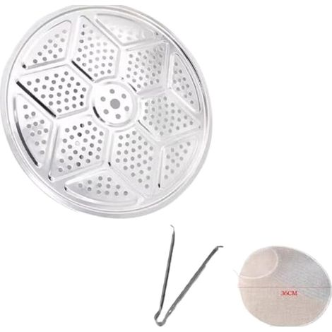 Stainless steaming tray, steaming drawer, water separating steaming rack, steaming basket, oversized steaming slice, dormitory pot, partition steaming grid, frying pan, steaming grate - [36cm stainles (1/3)