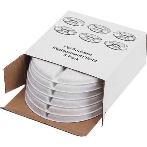 Lot de 6 filtres de rechange pour fontaine à eau pour chat et chien, cadeau bio