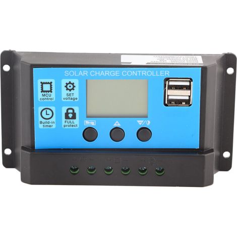 Dualer USB-PWM-Solarladeregler 12V/24V mit LCD-Bildschirm 10A (YJSS-10A)