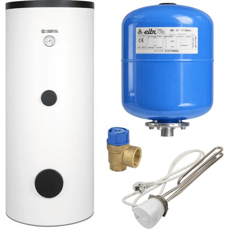 Pack Préparateur ECS SW 300 L + Vase d'expansion 12 L + Résistance électrique 3kW + Soupape sanitaire (1/5)