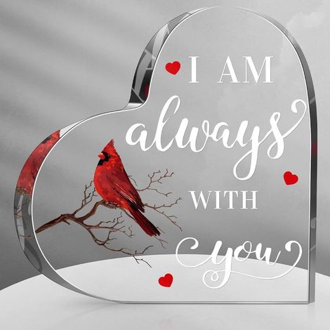 Plaque cœur acrylique, décoration souvenir familial pour papa maman sœur(15 cm) (1/4)