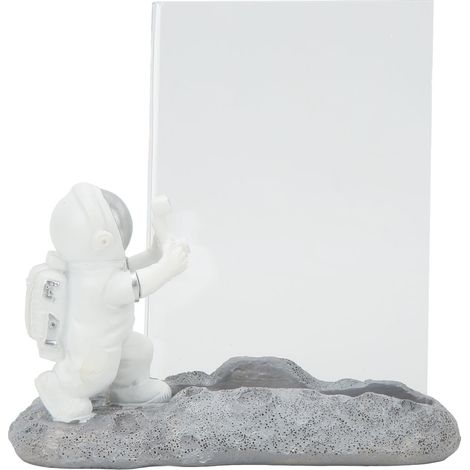 Statue d'astronaute décorative avec cadre photo, en résine, pour bureau ou chambre d'enfant. (1/5)