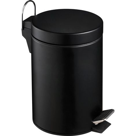 Interiors By Premier Compact 3Ltr Matte Black Pedal Bin, Stylish Design Composite Bin For Kitchen, Convenient Bin With Handle (1/5)