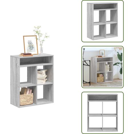 Bücherregal Grau Sonoma 66x31x80 cm Holzwerkstoff - Bücherschrank - Bücherschränke - Lagerschrank - Bücherregal (1/5)