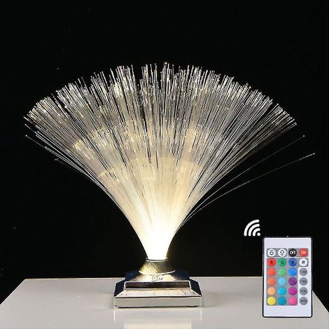 LED-Tischleuchte mit Glasfaseroptik, Schlafzimmerdekoration, stimmungsvolle Sternenlichtbeleuchtung, berührungsempfindlich und wiederaufladbar, Chrom (1/5)