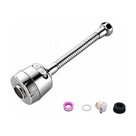 Raccord Spray Robinet Cuisine - Extension Flexible 20 cm - Rotatif 360° - Acier Inoxydable et Polypropylène - Pour Évier Cuisine Salle de Bain WC - Lot de 5 Pièces (1/5)