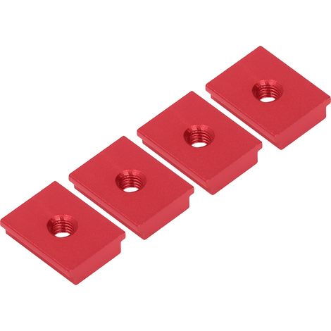 Écrous à rainure coulissante type T M8, 4 pièces en alliage d'aluminium rouge pour guidage linéaire en menuiserie (1/5)