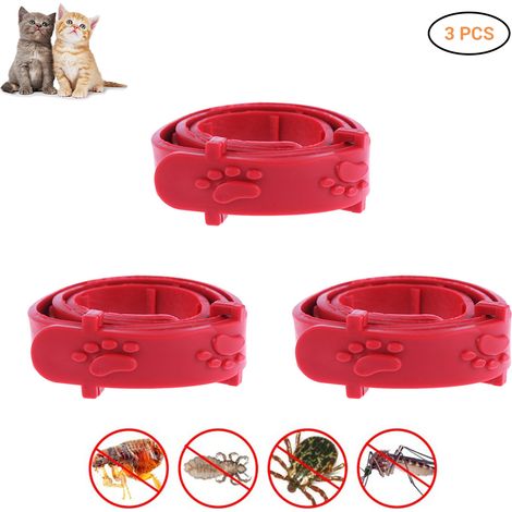 3 Colliers Anti-Puces pour Chats - Ajustables et Efficaces Contre Tiques et Acariens - Lot de 3 - Accessoires pour Animaux (1/5)