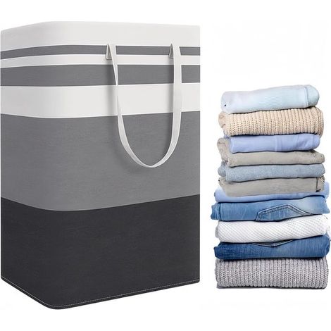 Cesto/borsa portabiancheria pieghevole di grande capacità, cesto portabiancheria con manici, cesto per la biancheria domestica per camera da letto, bagno, ecc. (1/5)