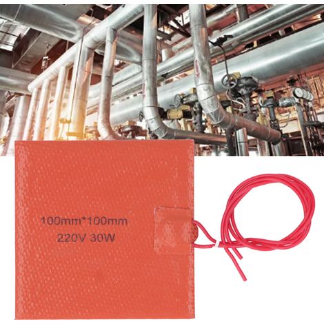 Tapis chauffant silicone flexible 200°C max 30W 220V pour chauffage cube (1/5)