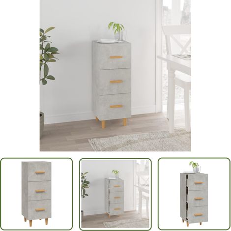 Buffet Commode Armoire Luxueux, pour Salon Chambre Entrée Cuisine, Gris béton 34,5x34x90 cm Bois d'ingénierie OIB7366E (1/5)