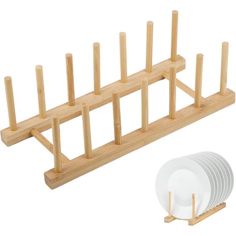 Egouttoir Vaisselle Sur Evier,Support Pour Assiettes,Égoutoire Vaisselle Bambou,Rangement Planche A Decouper,Rangement Couvercle Casserole,Chopping Board Holder,Pour Tasses,Serviette,Livres,CD (1/5)